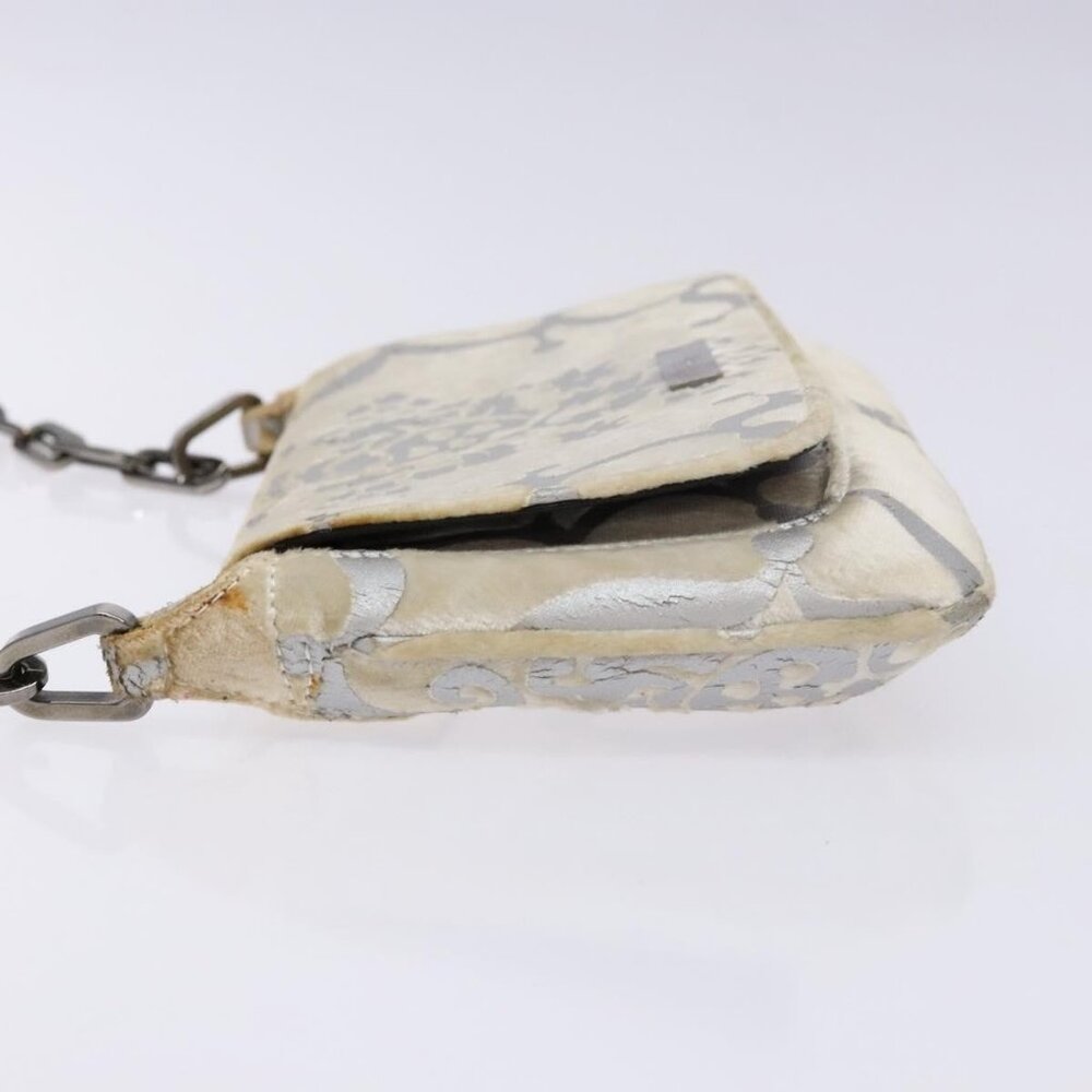 Authentic GUCCI Chain Shoulder Bag Velor White 007 2033 1705 - Picture 12 of 16